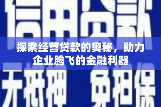 泰来探索经营贷款的奥秘，助力企业腾飞的金融利器