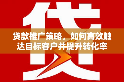 泰来贷款推广策略，如何高效触达目标客户并提升转化率