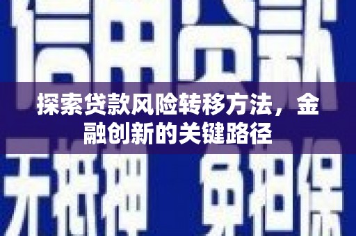 泰来探索贷款风险转移方法，金融创新的关键路径