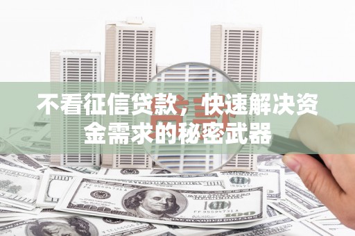 泰来不看征信贷款，快速解决资金需求的秘密武器