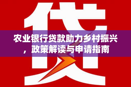 泰来农业银行贷款助力乡村振兴，政策解读与申请指南