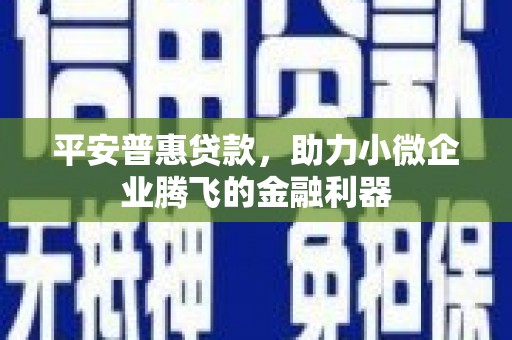 泰来平安普惠贷款，助力小微企业腾飞的金融利器