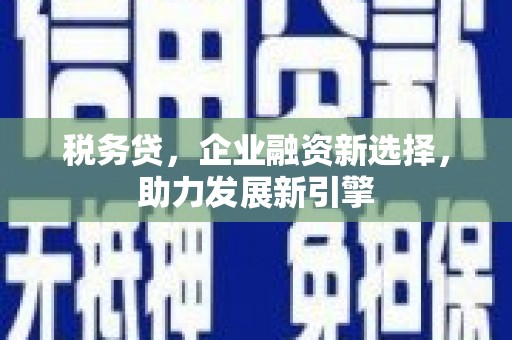 泰来税务贷，企业融资新选择，助力发展新引擎