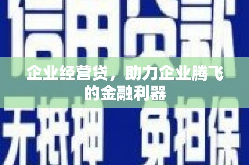 泰来企业经营贷，助力企业腾飞的金融利器