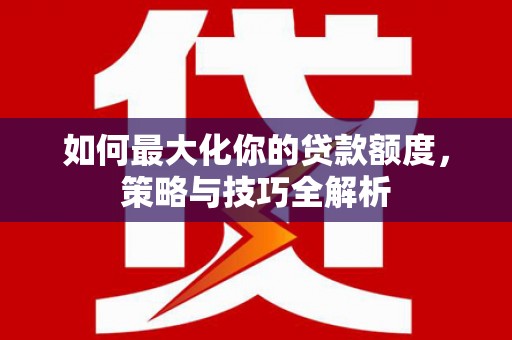 泰来如何最大化你的贷款额度，策略与技巧全解析
